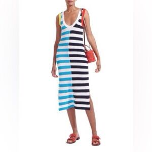 STAUD Striped Knit Maxi Dress